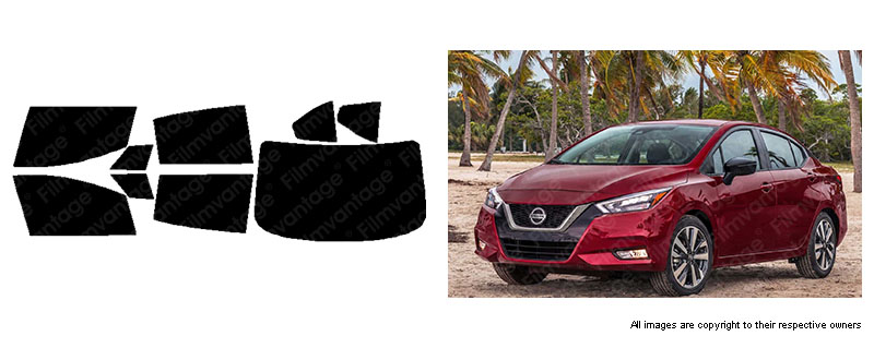 Precision Window Films PreCut Tint For 2012-2016 Nissan Versa Sedan – 5% VLT Limo Black, Nano Carbon